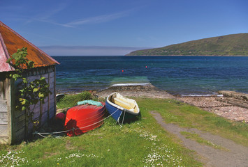 Bootshaus am Strand, Applecross, Wester Ross, Schottland