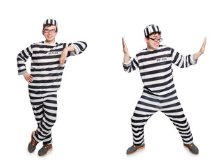 Funny prison inmate in concept