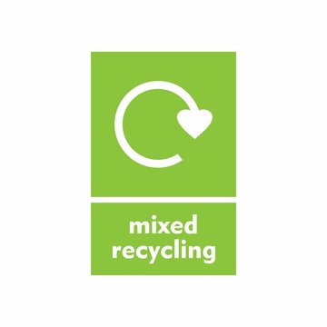 Mixed recycling sign vector design isolated on white background