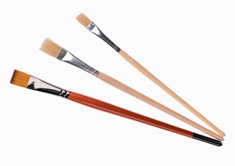 Art paint brushes isolated on  on white background