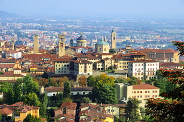 Sunset in Bergamo City Italy.