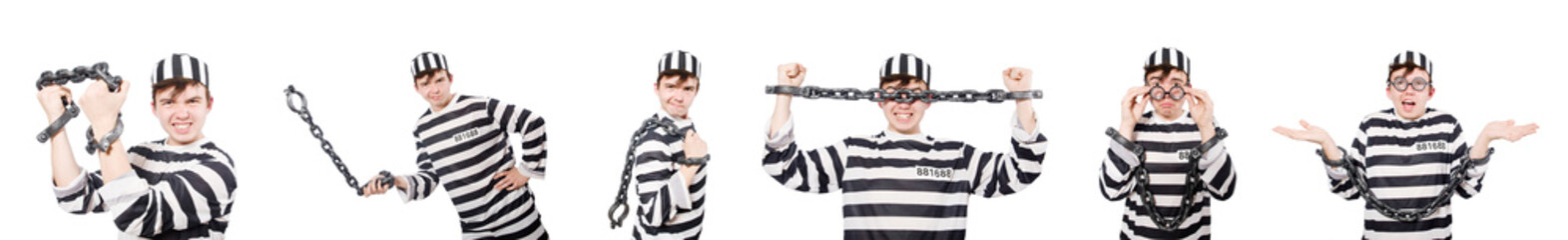 Funny prison inmate in concept