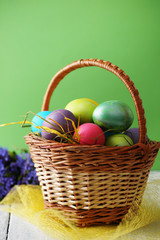 Basket with Easter eggs