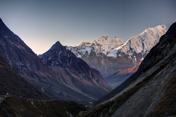 Valley on Manaslu circuit trek in Nepal