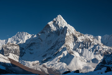 Amadablam peak in Khumbu valley in Nepal, Himalayas