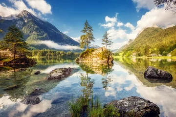 Foto op Canvas beautiful alpine lake © Leonid Tit