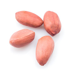 Peanut closeup on a white background, isolated