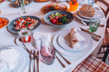 beautifully decorated table in the restaurant