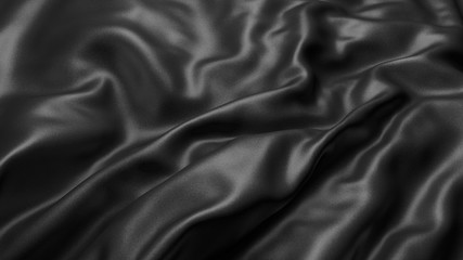 Background with black silk. Graphic illustration. 3D rendering.