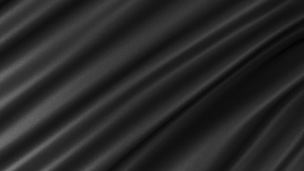 Background with black silk. Graphic illustration. 3D rendering.