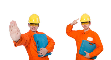 Industrial worker isolated on the white background