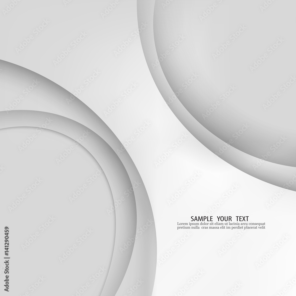 Poster grey vector template abstract background with curves lines and shadow. for flyer, brochure, booklet 