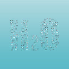 water drops H2O shaped - vector