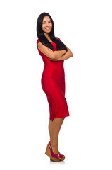 Nice woman model isolated on the white background