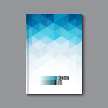 Abstract business brochure, flyer and cover design layout template with blue triangle