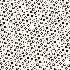 Trendy Texture With Scattered Geometric Shapes. Vector Seamless Pattern.