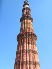 Fototapeta na wymiar The Qutb Minar monument site details in New Delhi, India