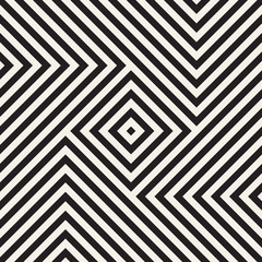 Repeating Geometric Stripes Tiling. Vector Seamless Monochrome Pattern