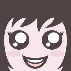 happy girl expression draw