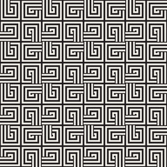Repeating Geometric Stripes Tiling. Vector Seamless Monochrome Pattern