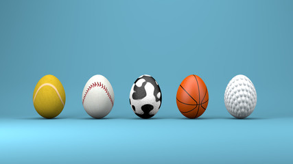 Easter eggs, design concept, 3d illustration, 3d render.