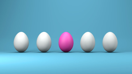 Easter eggs, design concept, 3d illustration, 3d render.