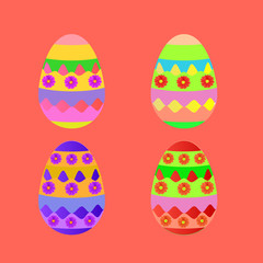 Background happy easter day with eggs. Illustration.