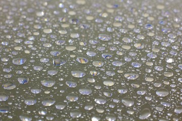 Color water drop on glass.