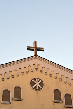 Christian symbols on Catholic church