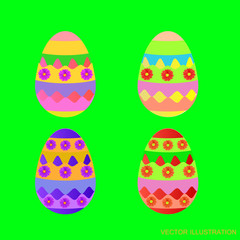 Background happy easter day with eggs. Vector illustration.
