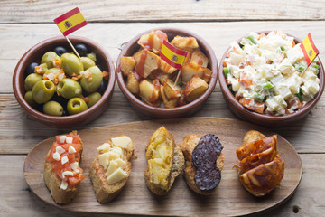 Tapas typical food in Spain