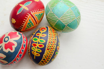 Fototapeta na wymiar painted Easter eggs handmade