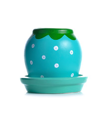 flowerpots on white background