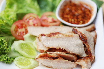 Roasted pork of Thai foods style.
