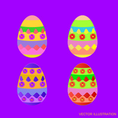 Background happy easter day with eggs. Vector illustration.