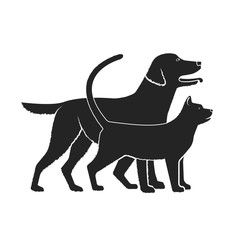 Drawing of pets monochrome illustration.