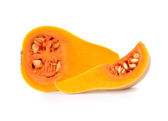  Pumpkin with seeds on the white
