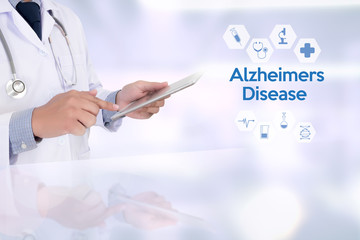  Alzheimers Disease concept , Brain degenerative diseases Parkinson