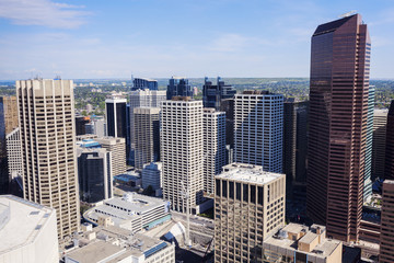 Panorama of modern Calgary skyline
