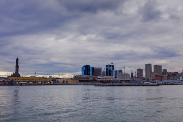 Obraz premium Architecture of Genoa - harbor area