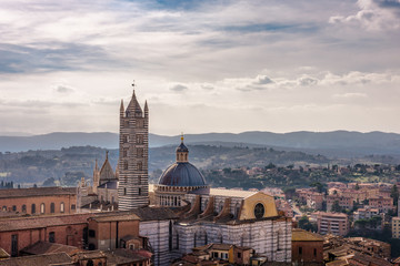 Aerial view of the city of Siena