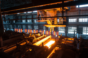 The production process in the rolling mill