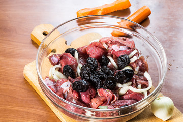 Pickled meat with prunes