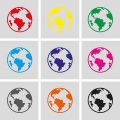 Earth icon stock vector illustration flat design