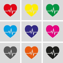 heart beat icon stock vector illustration flat design