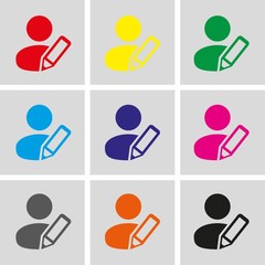 user pen icon stock vector illustration flat design