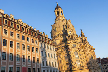 Fototapeta na wymiar Dresden Frauenkirche at sunset