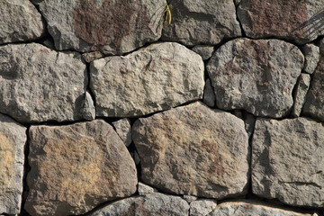 stone wall of Odawara castle in Kanagawa, Japan