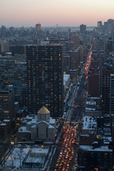 Dark Manhattan midtown cityscape at sunset - 141300644