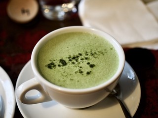 matcha latte(green tea latte), Helsinki, Finland 